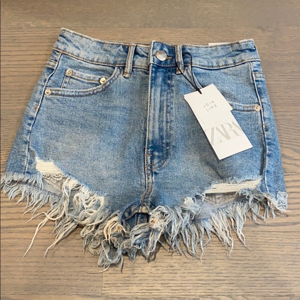 zara denim short